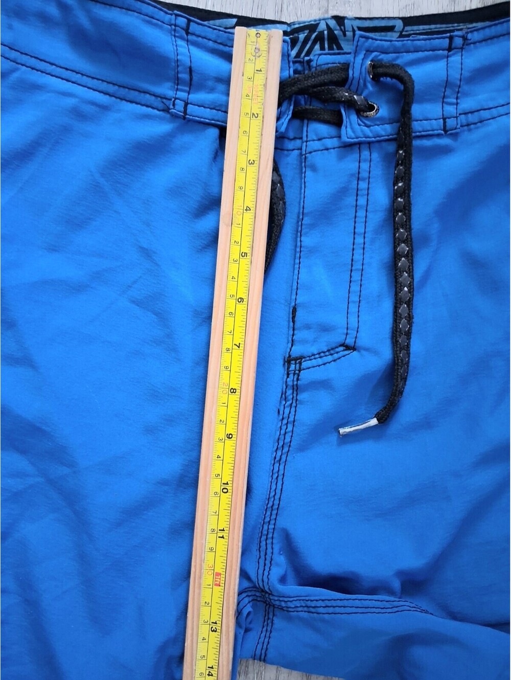 Ripzone Men's Size 32 (M) Blue With Black Stitch Drawstring Stretch Board Shorts - Picture 6 of 11